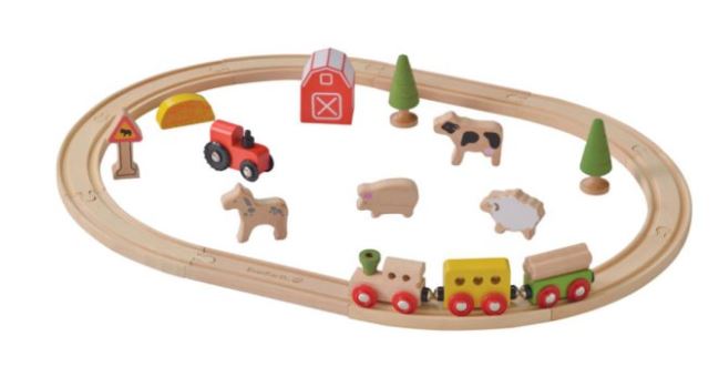 원목 동물 농장 기차놀이 세트